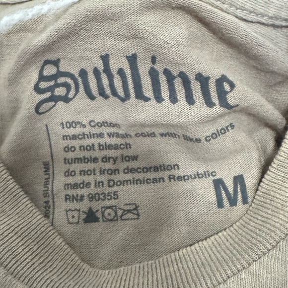 Sublime Long Beach Flaming Heart T-shirt Unisex Size Med Punk Rock Ska Khaki - Picture 3 of 4